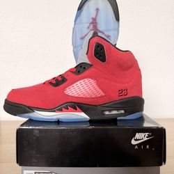 Nike Air Jordan 5 Retro Raging Bull Red Suede Size 11