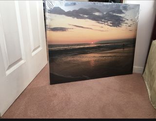 Sunset Ocean Beach Photo Canvas 24x30
