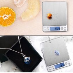 (Upgraded) AMIR Digital Kitchen Scale, 500g Mini Pocket Jewelry Scale, Food Scale, Coffee Scale, Back-Lit LCD Display, 2 Trays, 6 Units, Auto Off, Tar