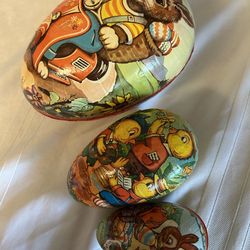 W. German Paper Mache Easter Egg Containers