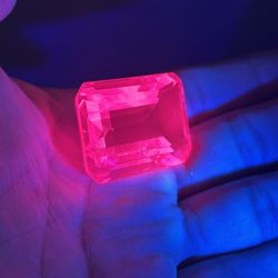 39 Carat  Extra Large Lab Created Fluorescent Ruby Gemstone 