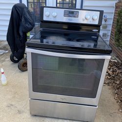 Stainless steel glass top whirlpool stove works excellent no issues $169.30 day warranty