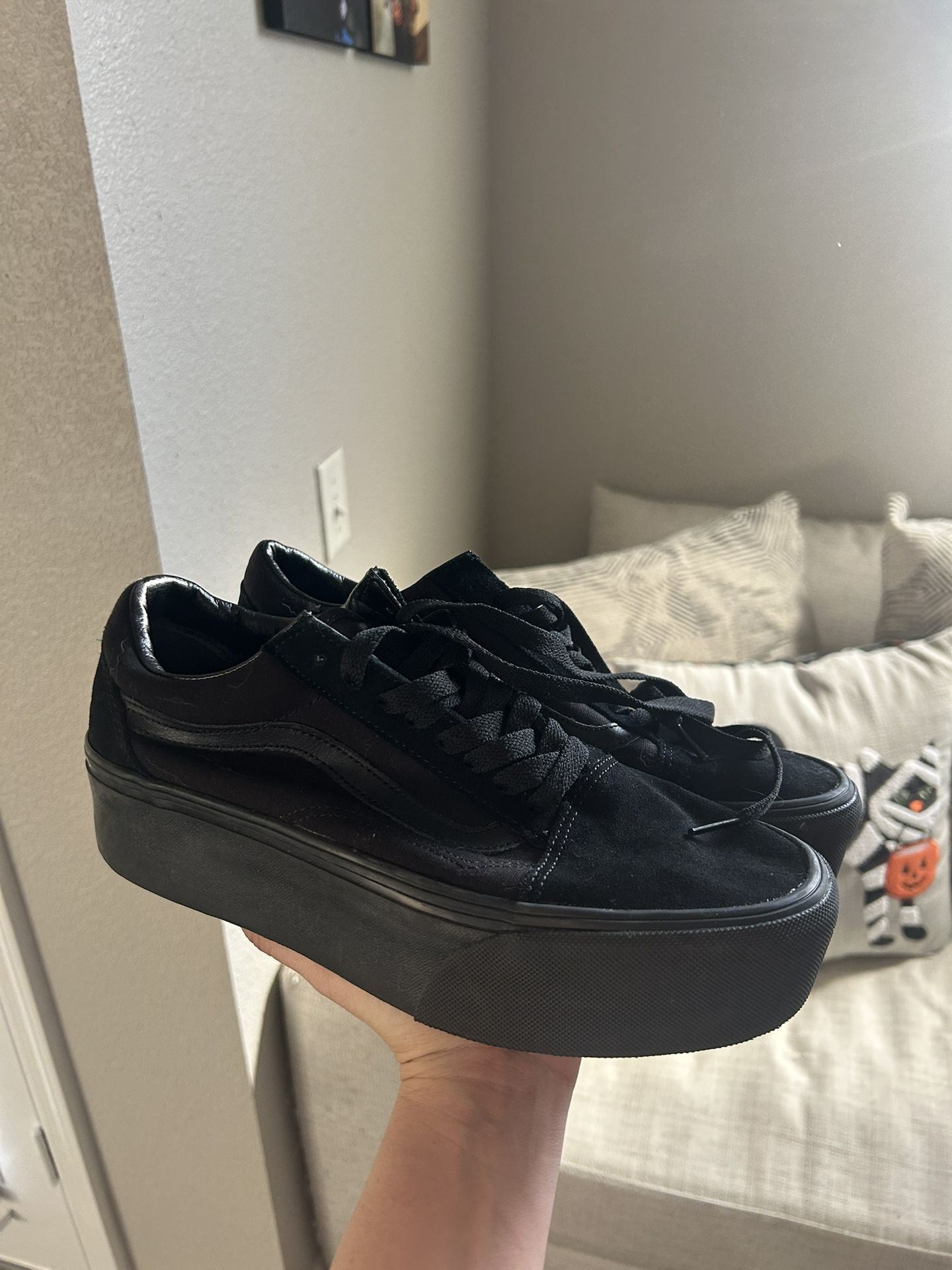 Black Platform Vans