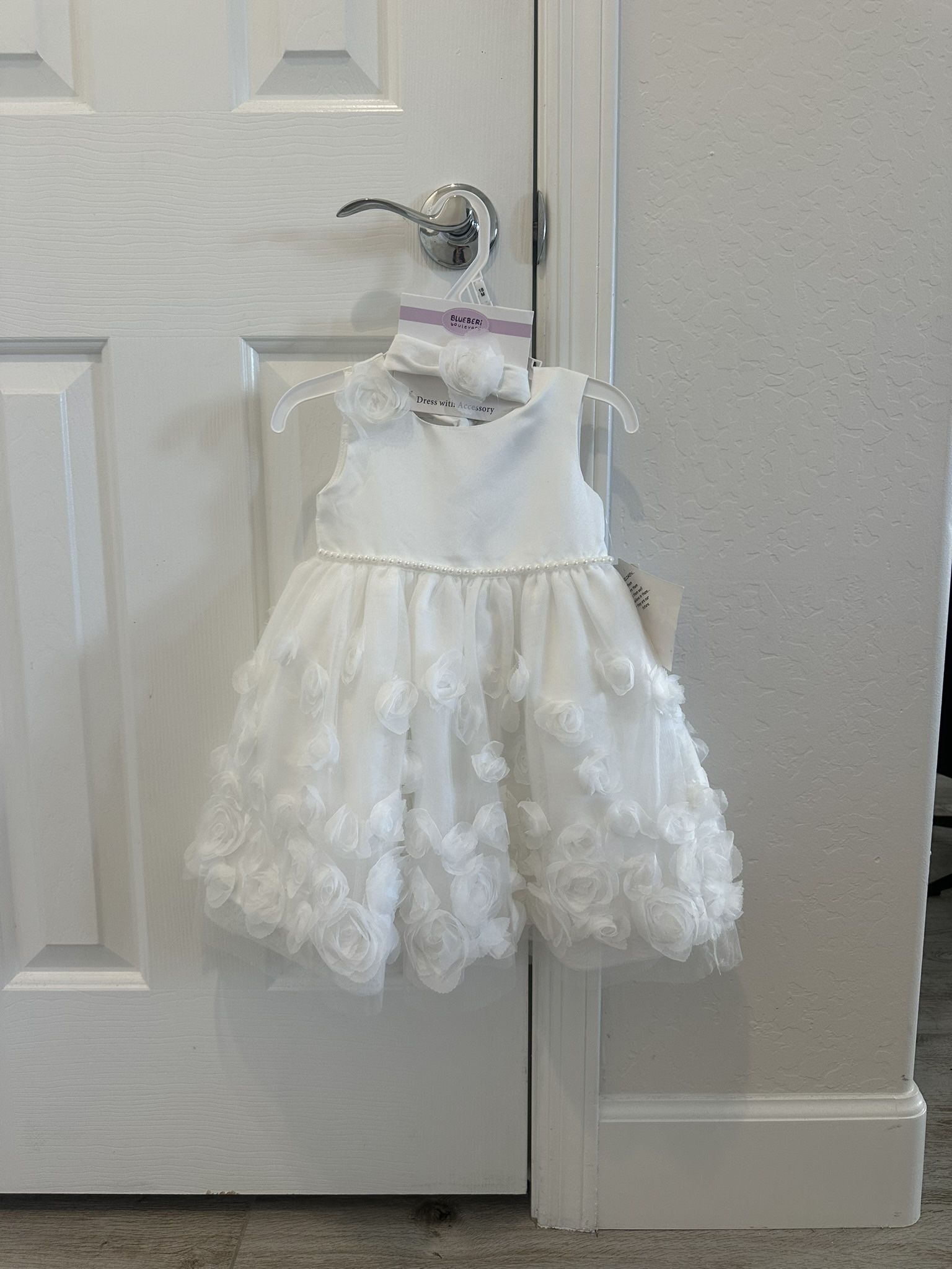 Blueberi Boulevard White Infant/Toddler Dress - New! Size 18 Mos.