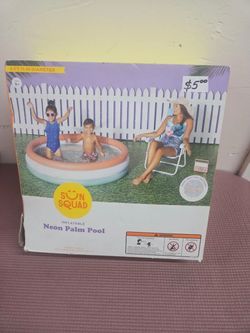 Sun Squad Inflatable Neon Palm Pool