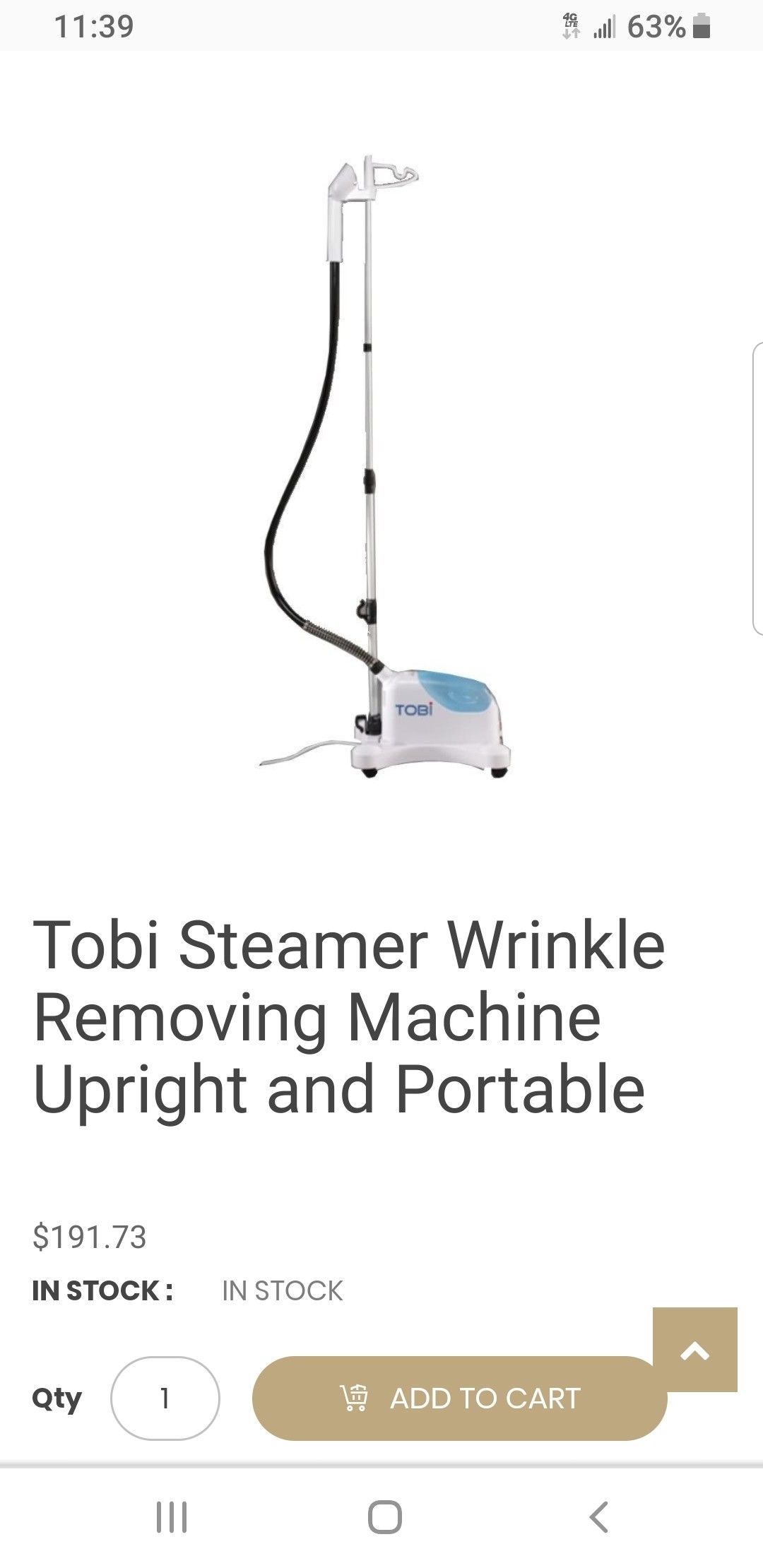 Tobi standing steamer