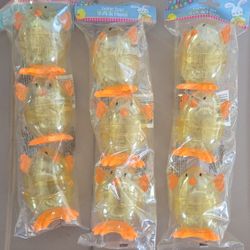 Easter eggs shaped like baby chicks plastic X4