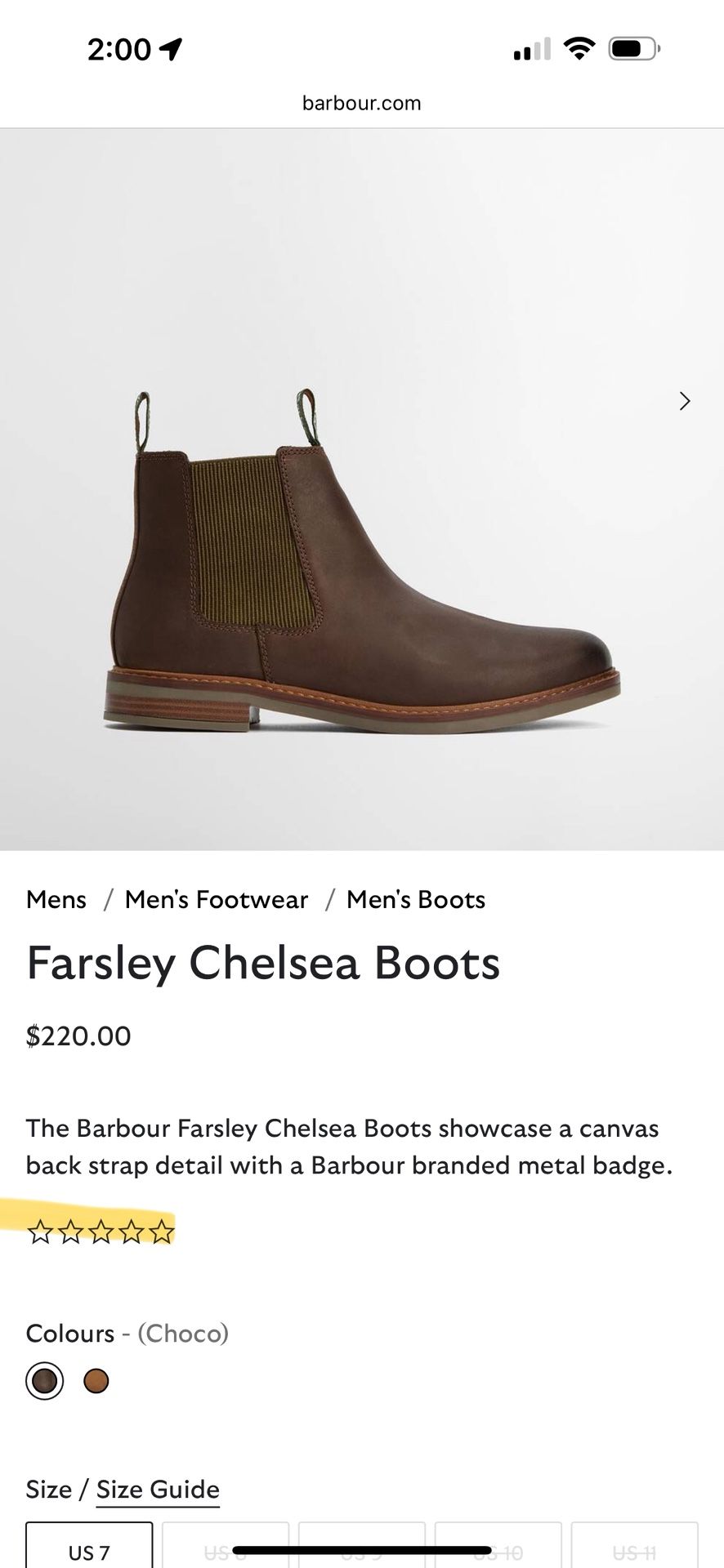 Barbour men’s boots
