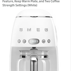 SMEG RETRO COFFEE MAKER NEW IN BOX. COLOR WHITE. CITY OF 🍊. $150