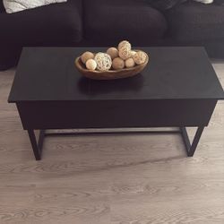 Modern Black Coffee Table w/ Storage