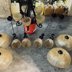 Chandelier, 4 sconces, 4 hanging lamps $350.00 OBO. CASH, TEXT FOR PRICES 