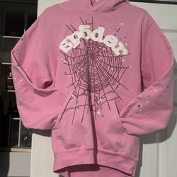 Sp5der OG Web Hoodie Pink