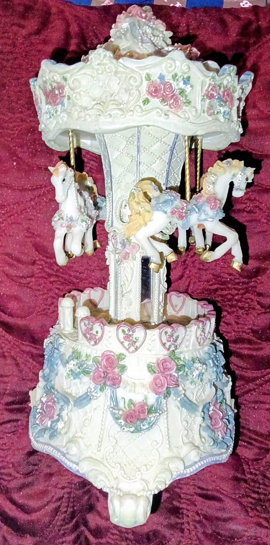 All the Pretty Little Horses Porcelain Music Carousel