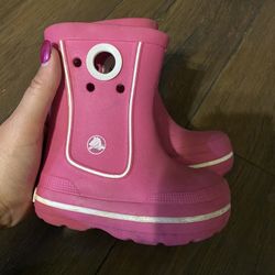 Little girl toddler CROC rain boots pink Sz 6/7