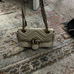 White Gucci Classic Gold Emblems 