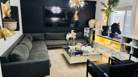 Large grey sectional couch