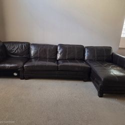 Leather Sofa With Lounger Set