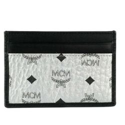 MCM Visetos Mini Leather Metallic Diamond Card Case Wallet