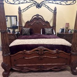 Solid Wood Bed Set