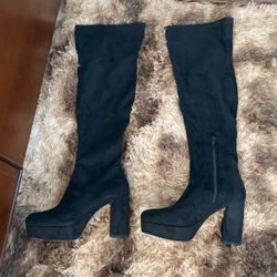 Suede Over The Knee High Boots