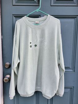 Chicka-d Corded Crewneck Sweatshirt Women's XL Sage Green Love Well Daisy Oversized