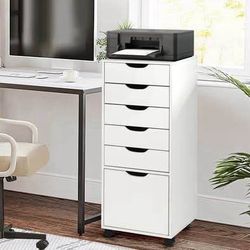 New White Wood 5-Drawer with Bottom Cabinet Storage, Mobile Chest of Drawers