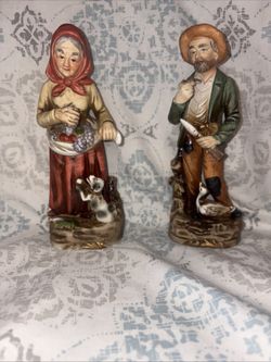 Vintage Homco Taiwan 1980s Old Couple Porcelain 
