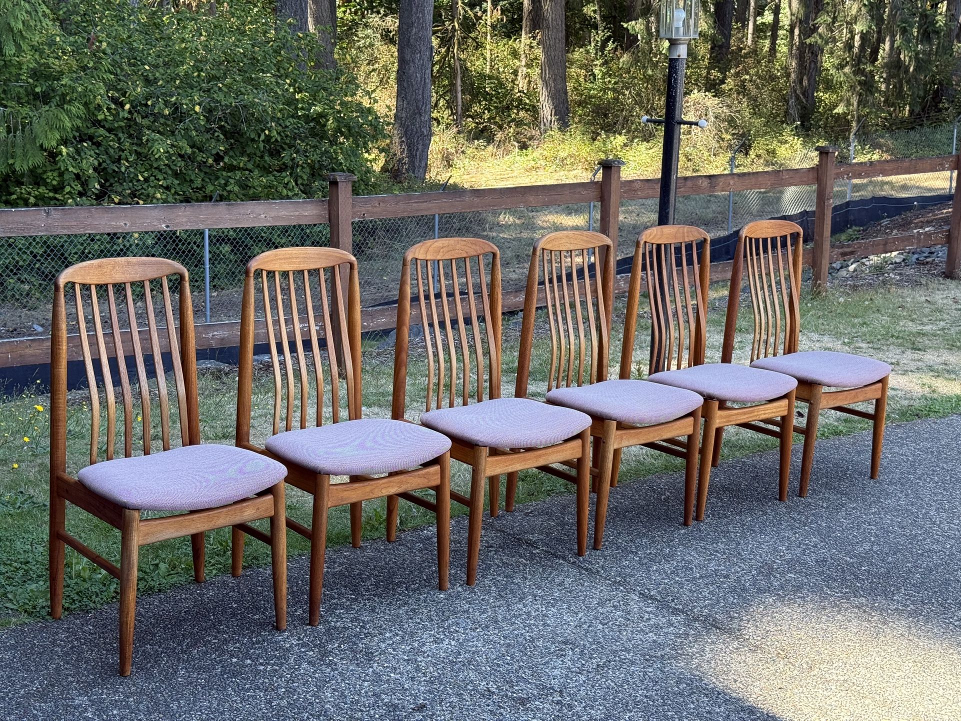Danish Modern Teak Benny Linden  Dining Chairs set of 6 