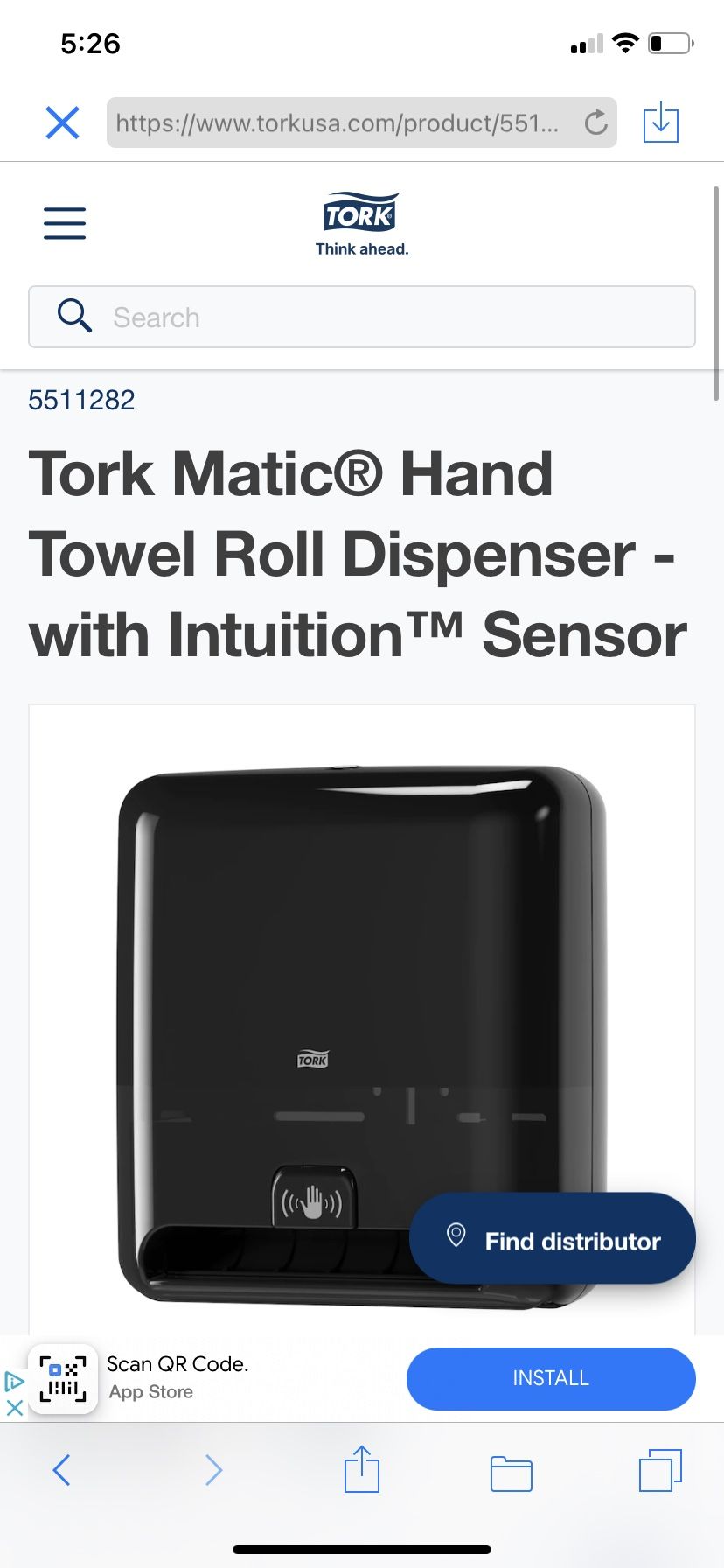 Towel Dispenser Black (Tork )