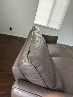 Gray Leather Sectional Sofa