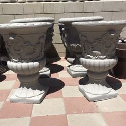 New Flower Pots Made Out Of Cement Beautiful Yard Decoration 