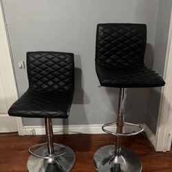 Black Leather Bar Stools