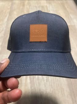 Genuine Subaru Trucker Snapback Hat – Navy with Leather Patch Logo – NWOT