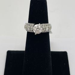 LADIES DIAMOND RING 14KT WHITE GOLD, 1.46ctw NATURAL DIAMOND, SIZE 4.75, 8.2 GRAMS 