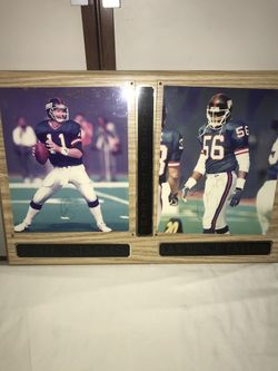 NY Giants “Giants Of The Game” Plaque Featuring Autographed 8x10 Glossy of Phil Simms & Lawrence Taylor 2x’s Super Bowl Champions Secure PayPal, Venm