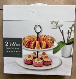 2 Tier Stand porcelain - TAHARI Home