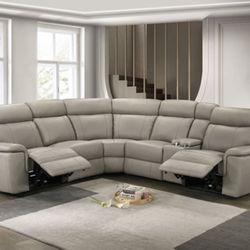 Leather Power Recliner Sectional Brand New