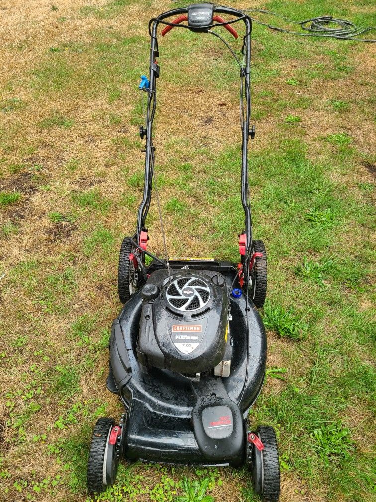 Lawn Mower. Mulching. craftsman briggs and stratton platinum 22" 190cc self-propelled lawn mower