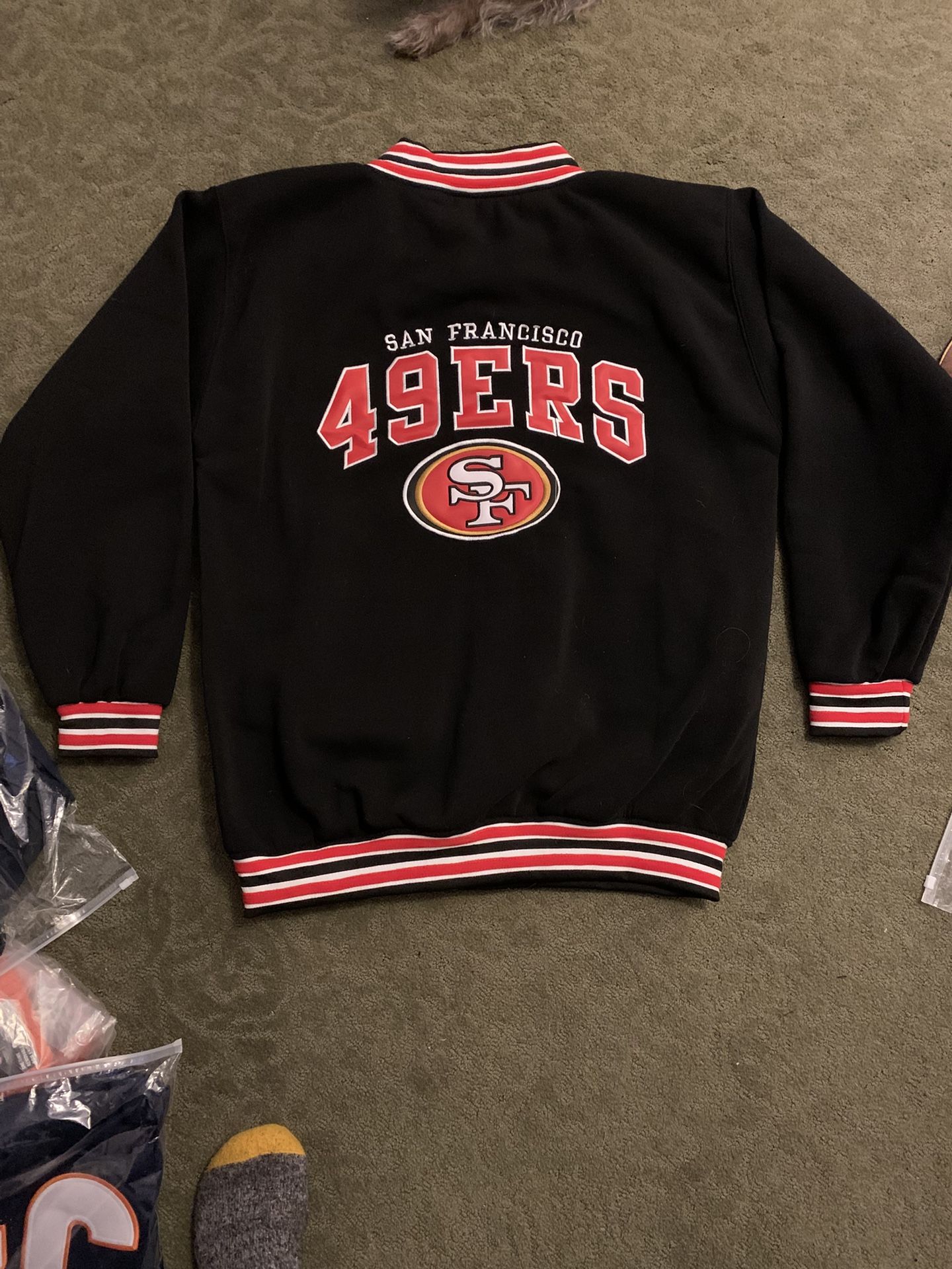 New, SF 49ers Wool Jacket, Men’s Large, Embroidered 