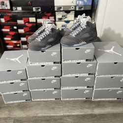 nike air jordan 5 wolf grey size 6/6.5 deadstock ds brand new og all included