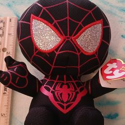 NEW Spider-Man Miles Morales Ty Beanie Babies Toy 6 in.