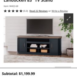 OBO - 83” Ashley Landocken TV Stand 1 Yr Old Like New