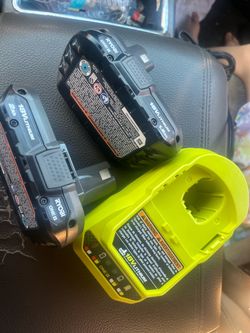 Ryobi 2 batteries and charger