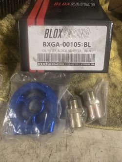 Blue blox oil filter block adapter