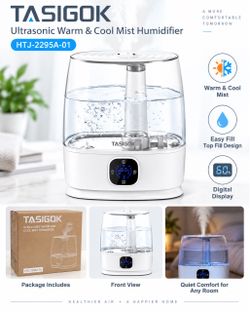 TASIGOK Ultrasonic Warm & Cool Mist Humidifier