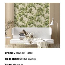 Zambaiti Parati- Satin Flowers Vinyl Wallpaper 