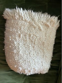 Fluffy white throw blanket