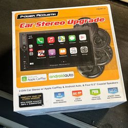 Power Acoustik Car Audio Bundle Package With Double Din Radio And 4 6.5 Inch Speakers
