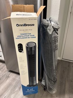 OmniBreeze 40” Oscillating Tower Fan — Original Box Included