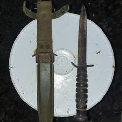 Antique Army Dagger And Sheth 